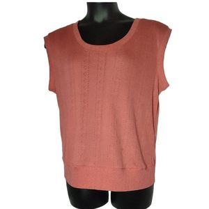 Three Dot Scoop Neck Vest Peach Small New